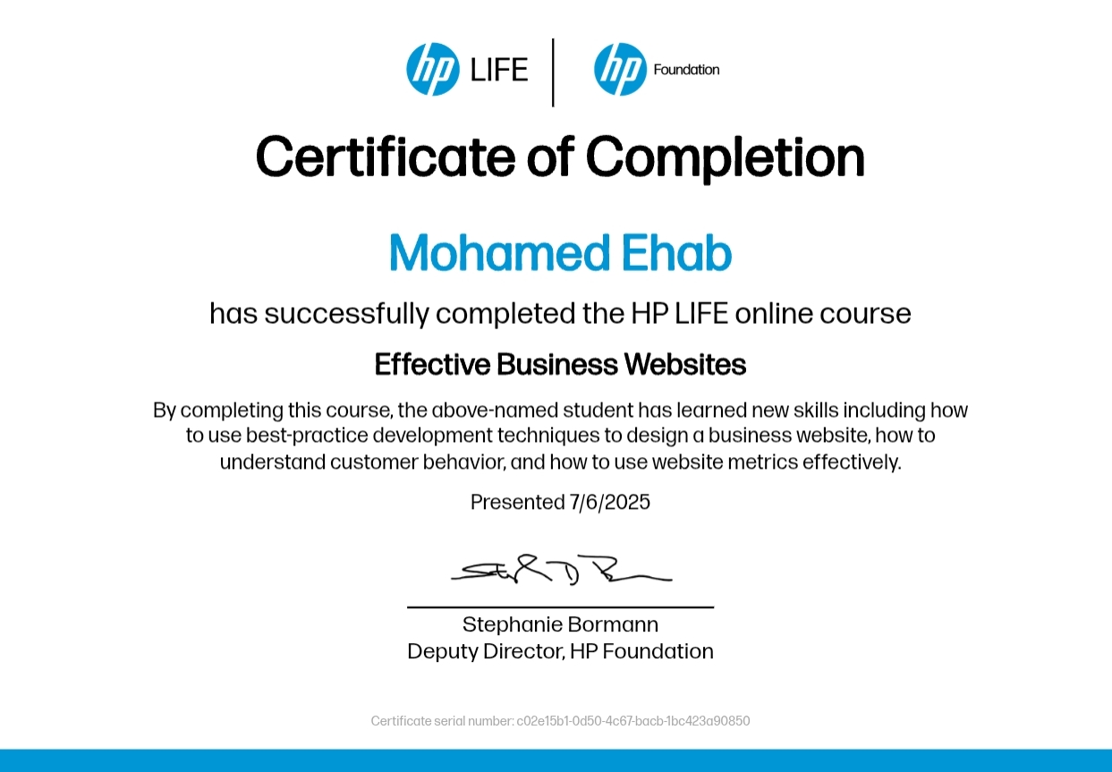 Business Website Certificate